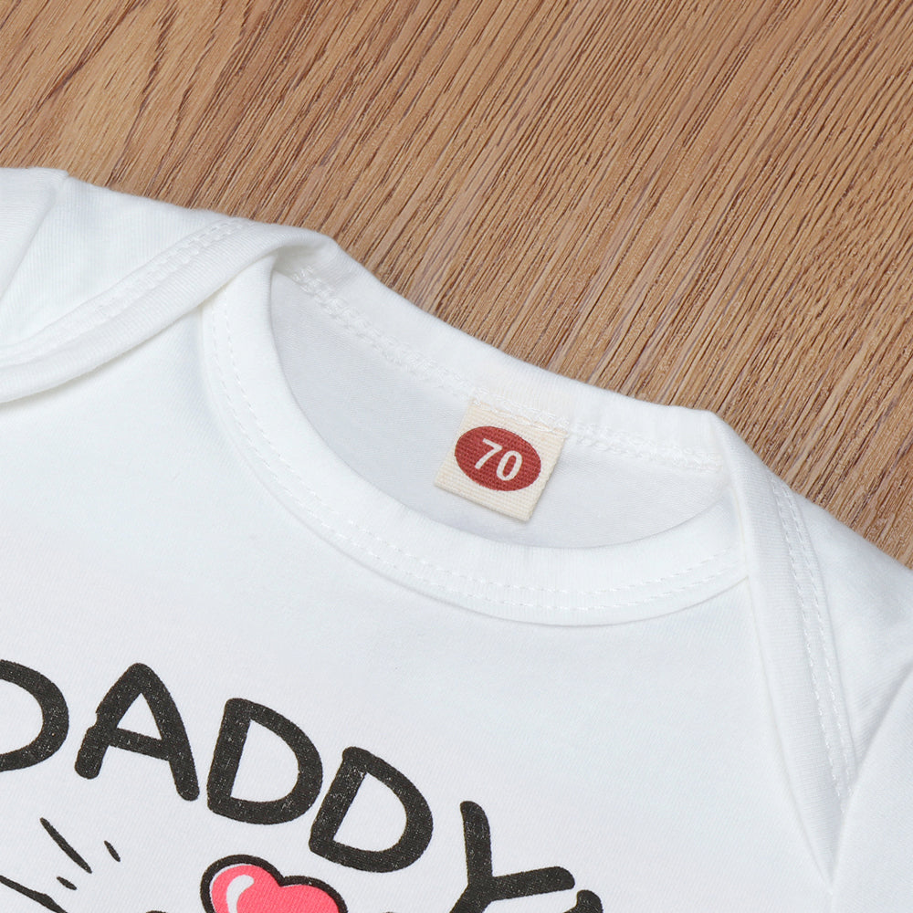 Mameluco de manga corta con estampado de letras DRINKING BUDDY para bebé bebé