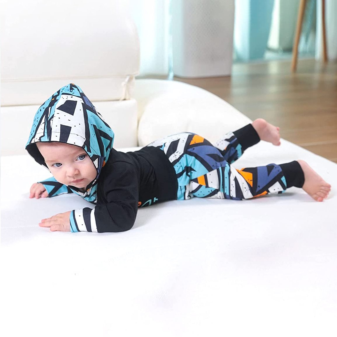 Conjunto de sudadera con capucha para bebé niño con estampado de letras Daddy's Little Dude de 2 piezas