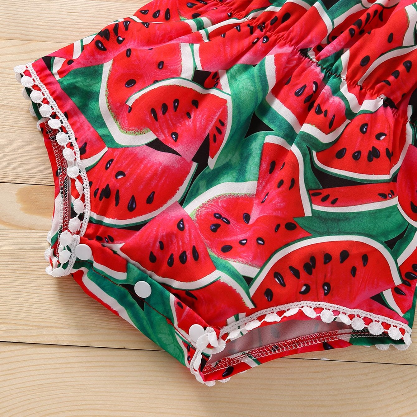 Mameluco de bebé con estampado de sandía encantadora de 2 piezas