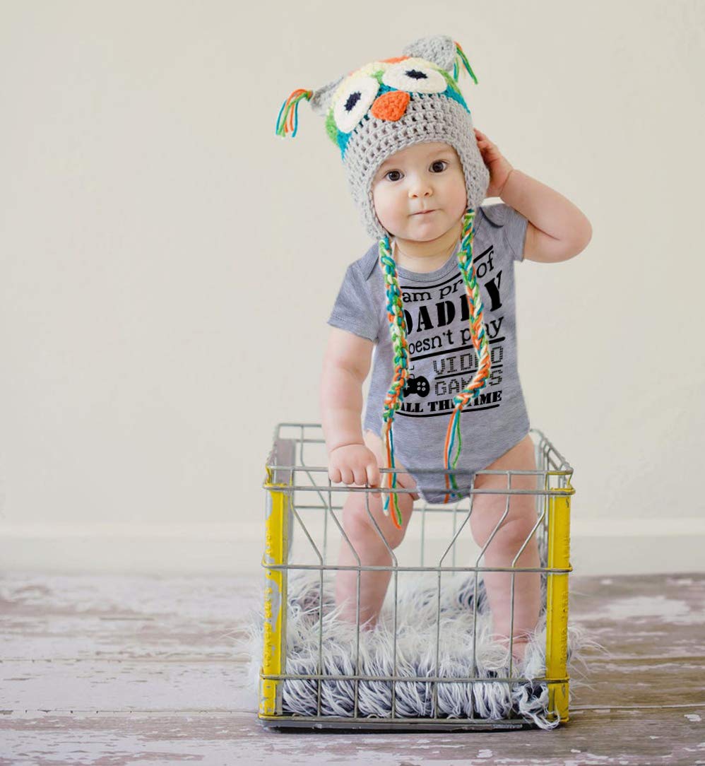 I'm Proof Daddy Doesn't Play Video Game Letter Printed Baby Romper