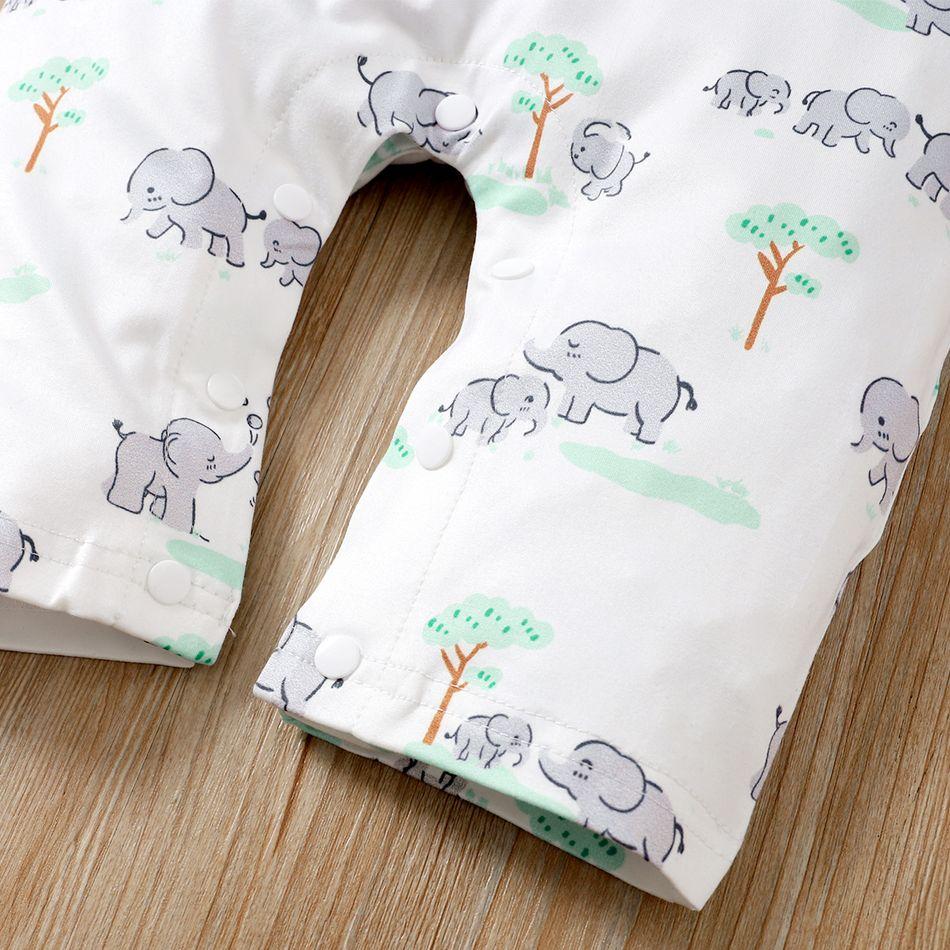 Mono de bebé con estampado de elefante de dibujos animados dulce