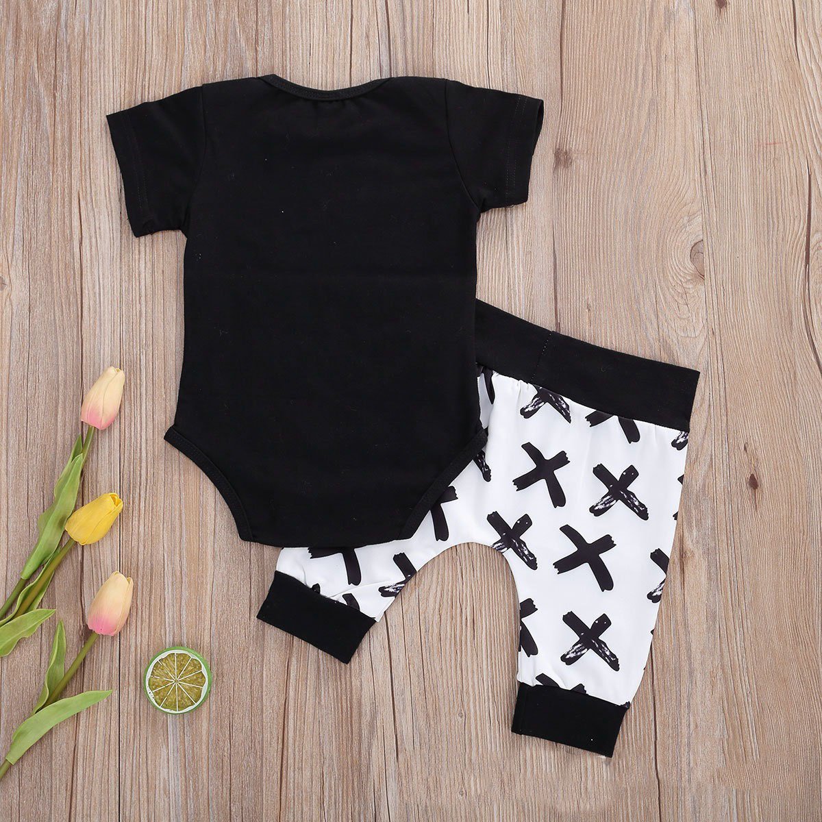 Ensemble 2PCS STRAIGHT OUTTA QUARANTINE Lettre Imprimée Bébé Garçon