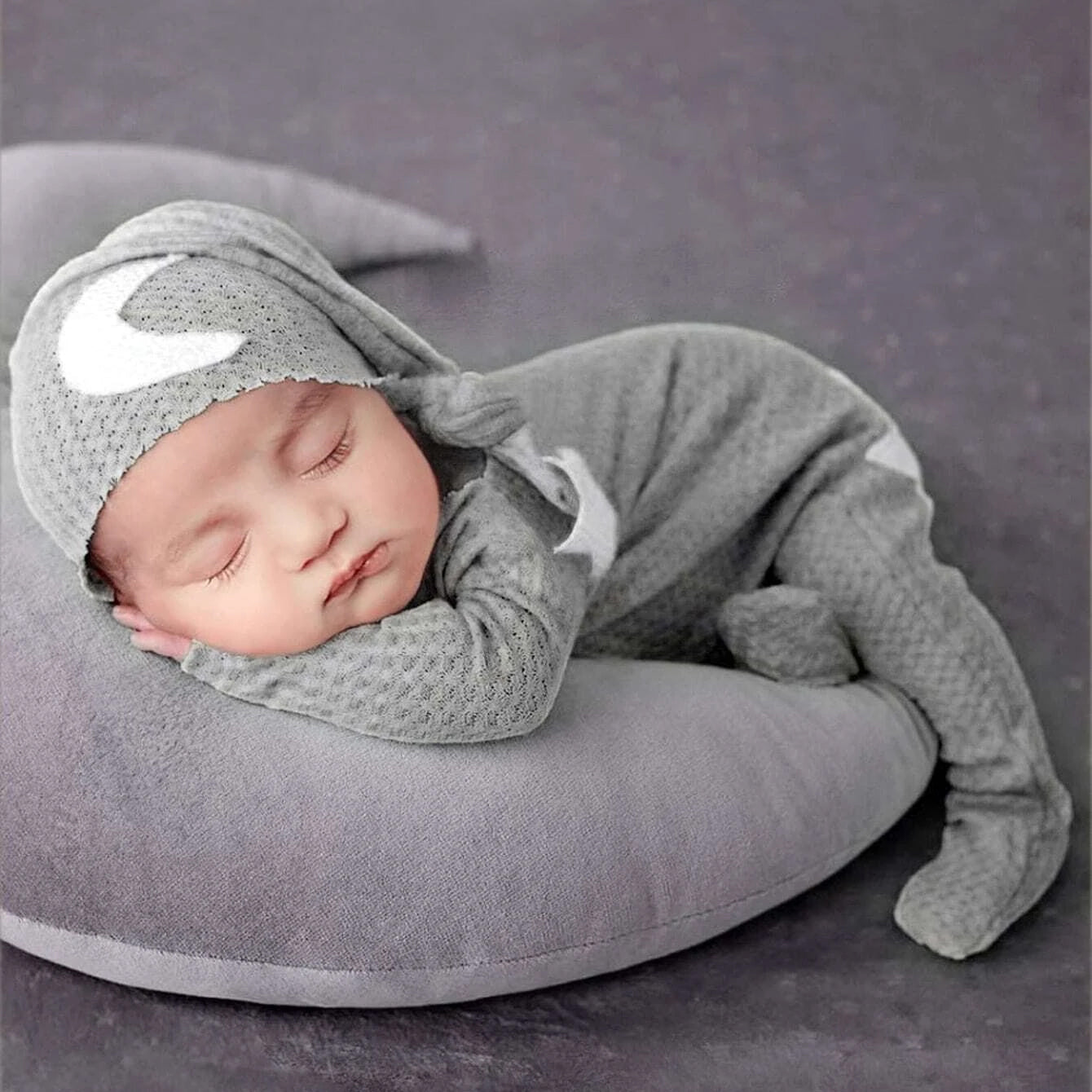 Combinaison bébé imprimée 2 pièces, jolie lune et étoile