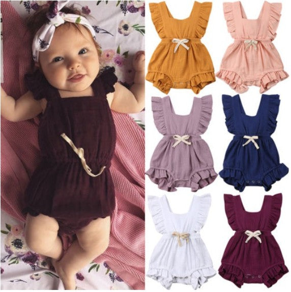 Vintage Baby Girls Ruffle Romper