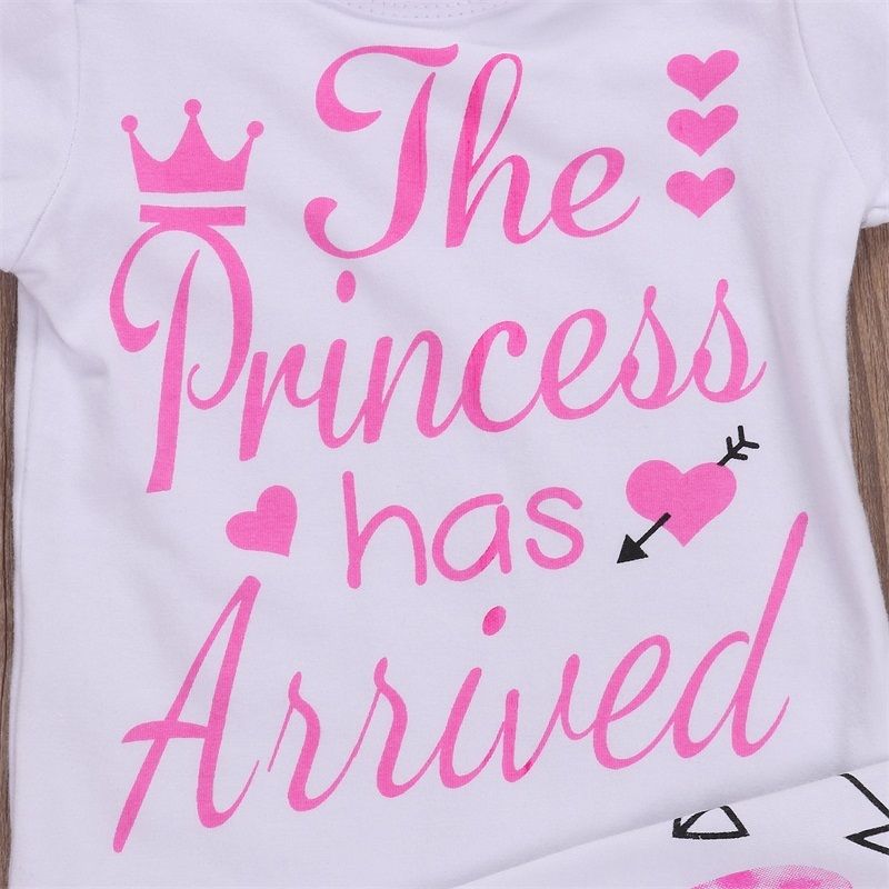 Haut + pantalon + bandeau imprimé lettre princesse bébé