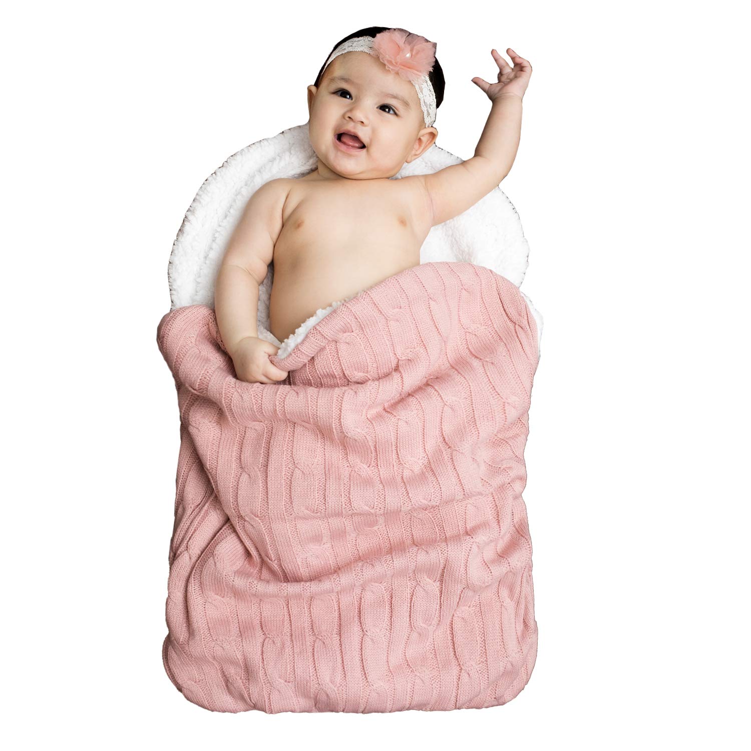 Couvertures d'emmaillotage pour bébés filles et garçons, sac de couchage en tricot