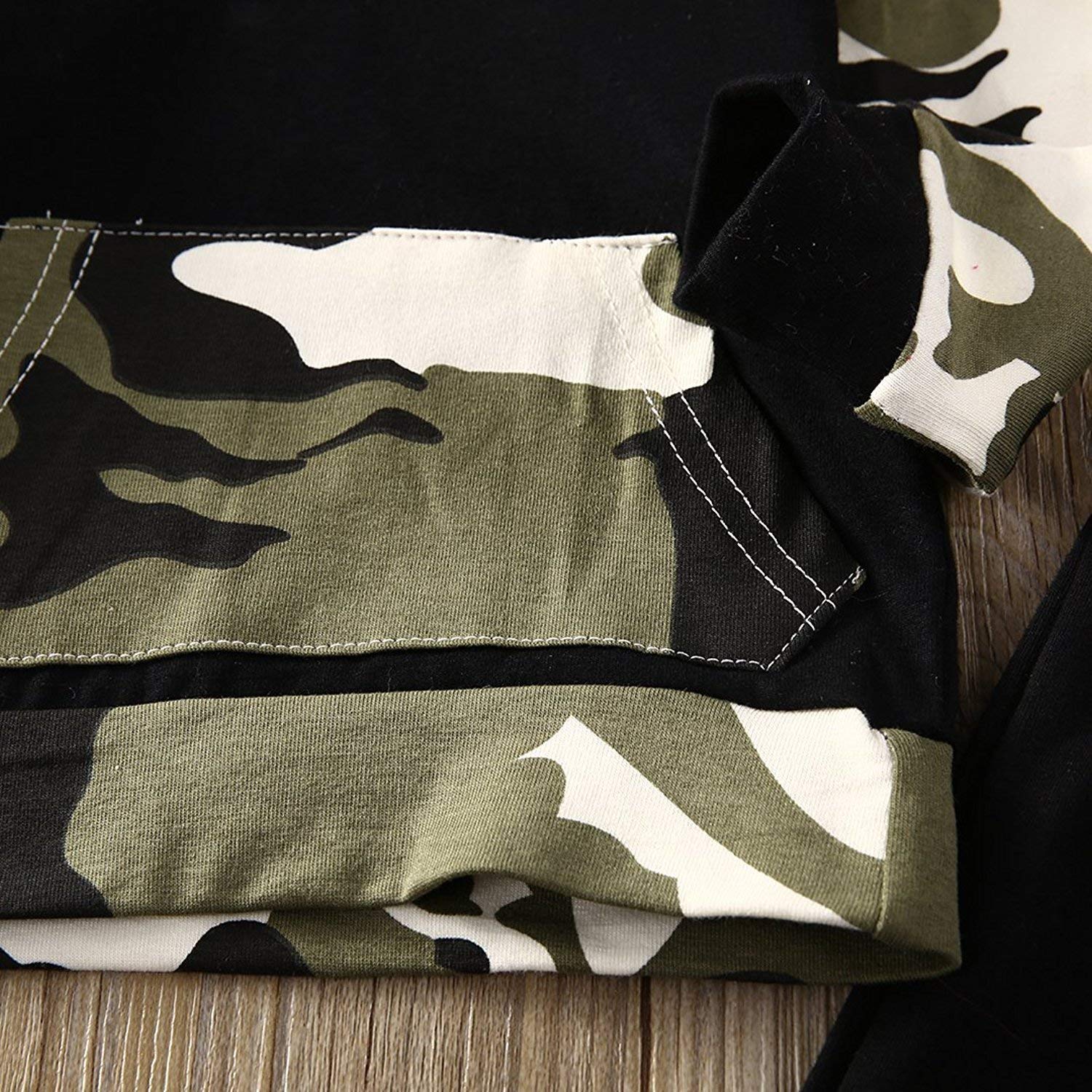 Infant Baby Boys Camouflage Hoodie Tops +Long Pants Outfits Set