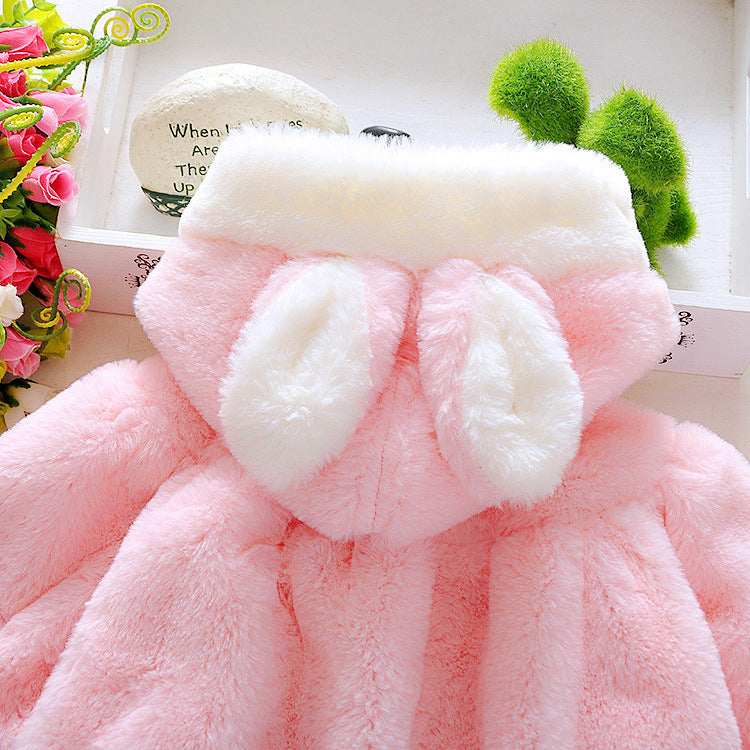 Manteau à capuche pour nouveau-né fille, veste épaisse et chaude, vêtements automne-hiver