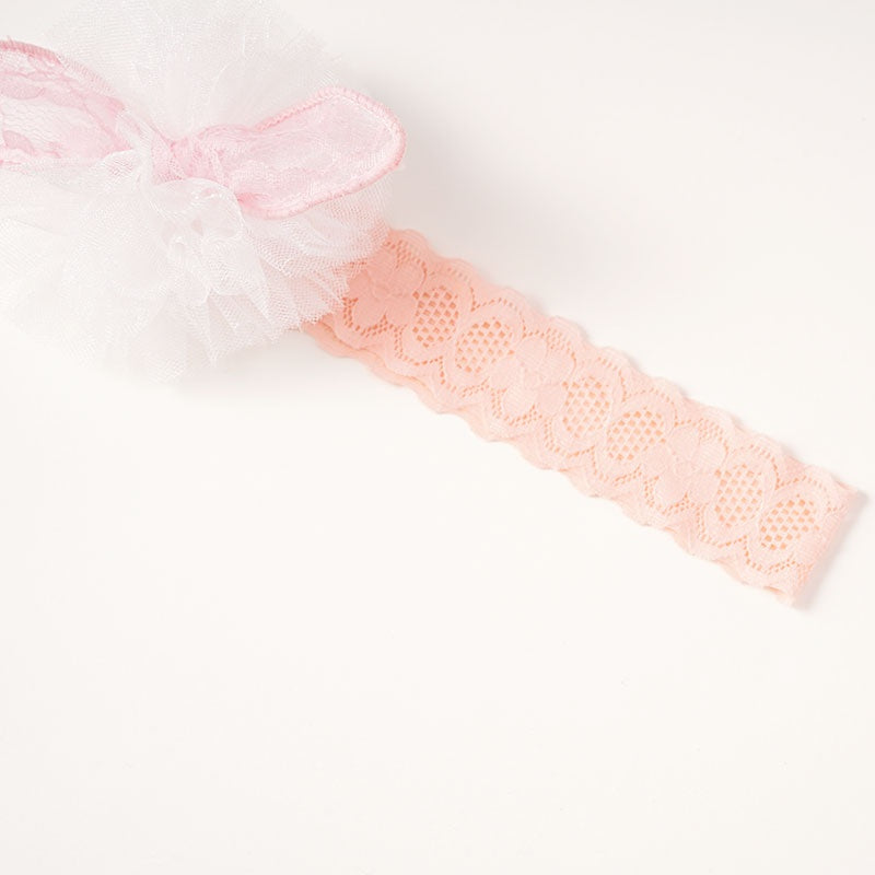 Joli bandeau en dentelle avec nœud et chaussettes florales pour bébé