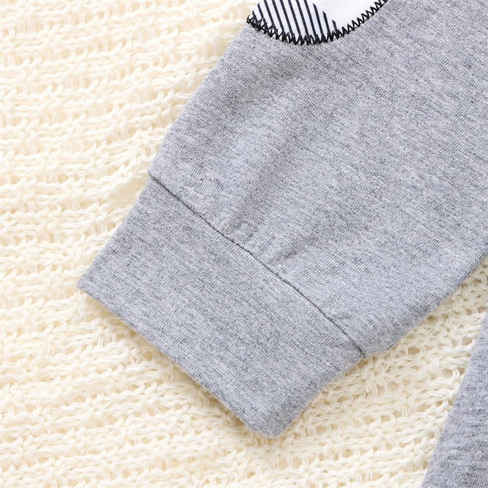 2PCS Casual Plaid Print Long Sleeve Baby Hooded Set