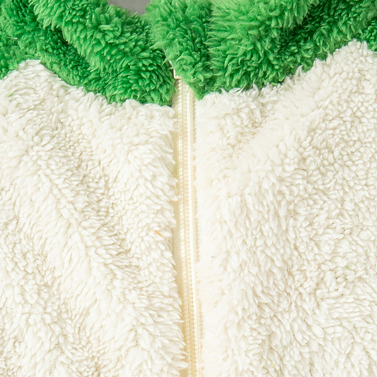 3D Fuzzy Frog Design Zipper Hoodie Baby Jumpsuit