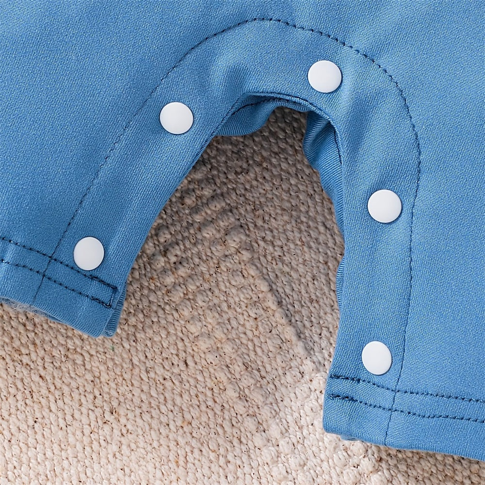 Summer Elephant Printed Striped Short Sleeve Baby Jumpsuit