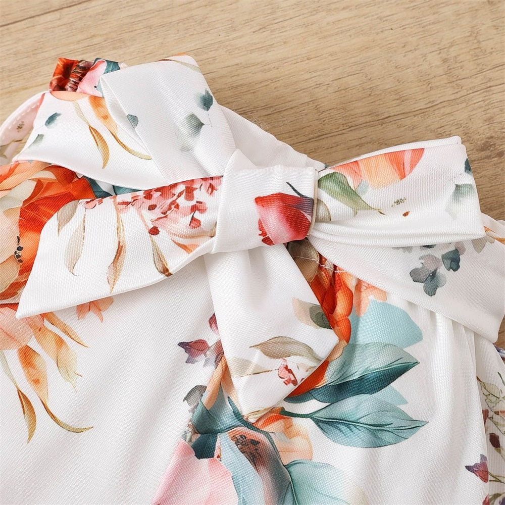 3PCS Mama's Bestie Letter Floral Printed Short Sleeve Baby Set