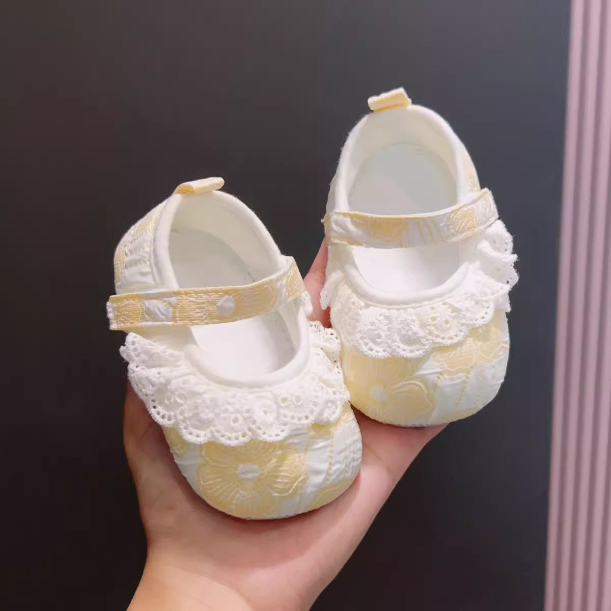 Baby Girl Princess Lace Ruffle Non-Slip Soft Sole Prewalker Shoes