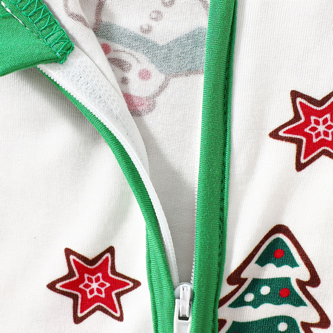 Christmas All-Over Holiday Print Long Sleeve Zipper Baby Jumpsuit