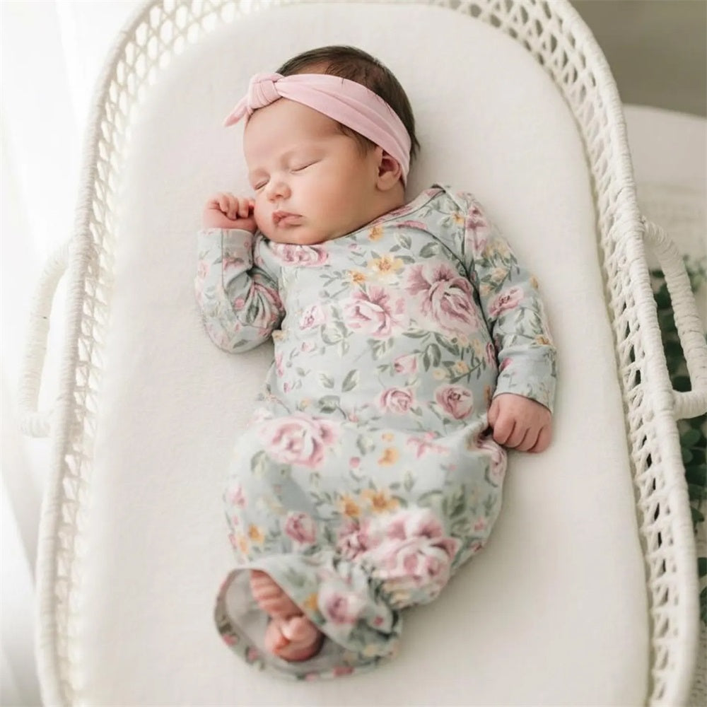 Soft Allover Floral Printed Long Sleeve Baby Sleeping Bag