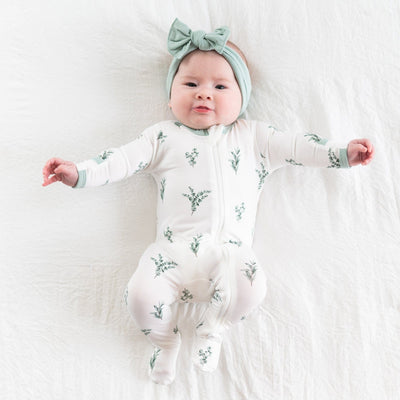 2PCS Stylish Leaf Printed Long Sleeve Baby Jumpsuit