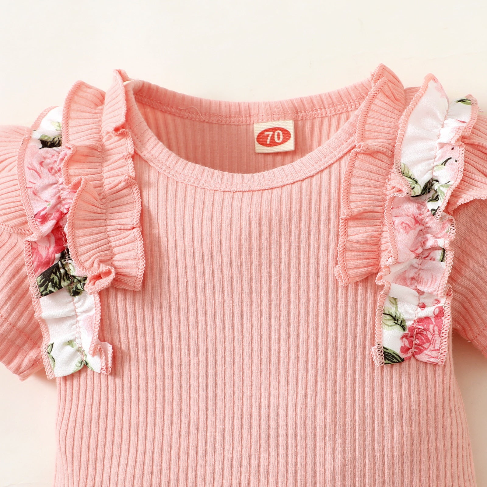 3PCS Grace Floral Print Short Sleeve Baby Set