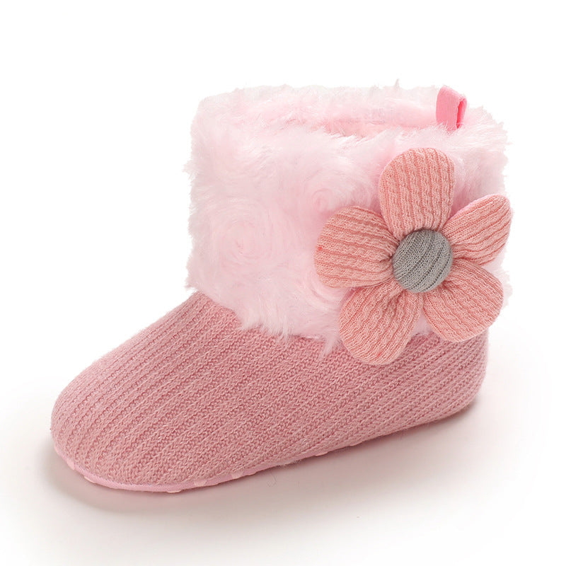 Hook Loop Fleece Snow Boots Soft Sole Baby Shoes