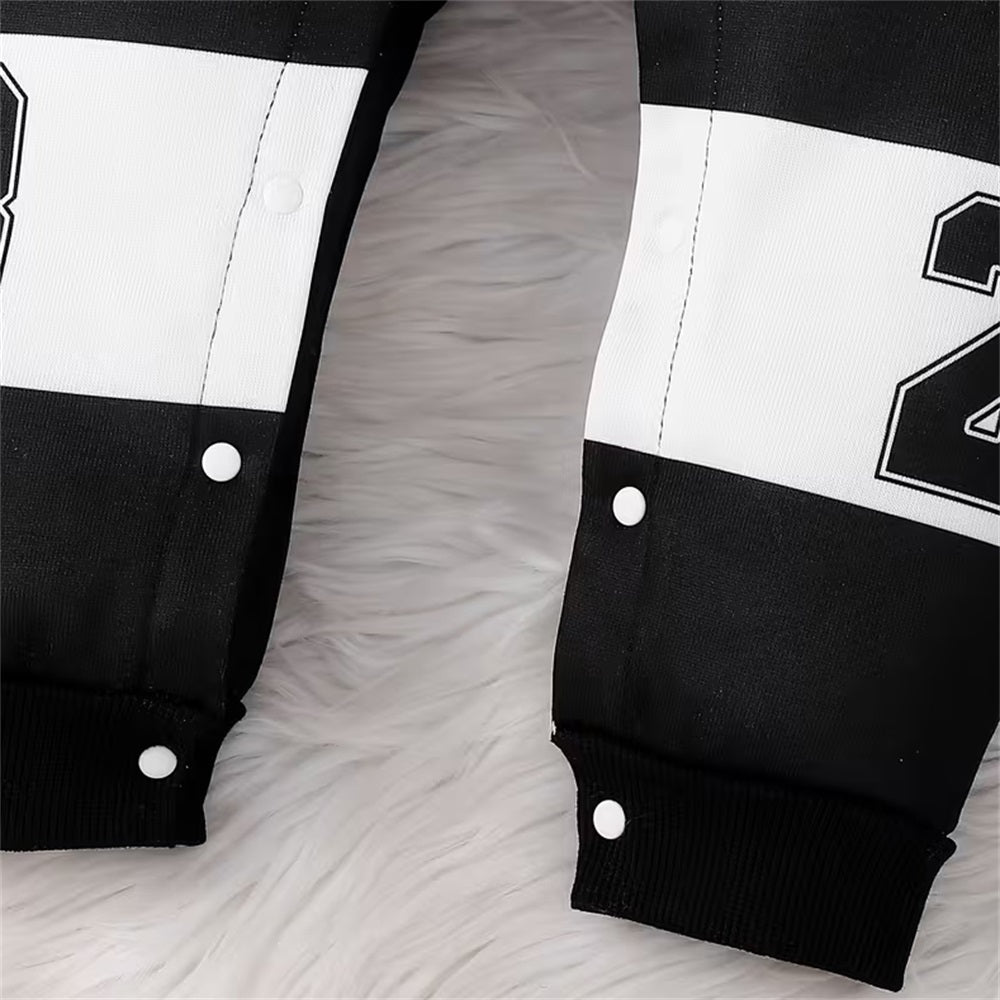 Cool Motorcycle Racing Print Long Sleeve Baby Jumpsuit