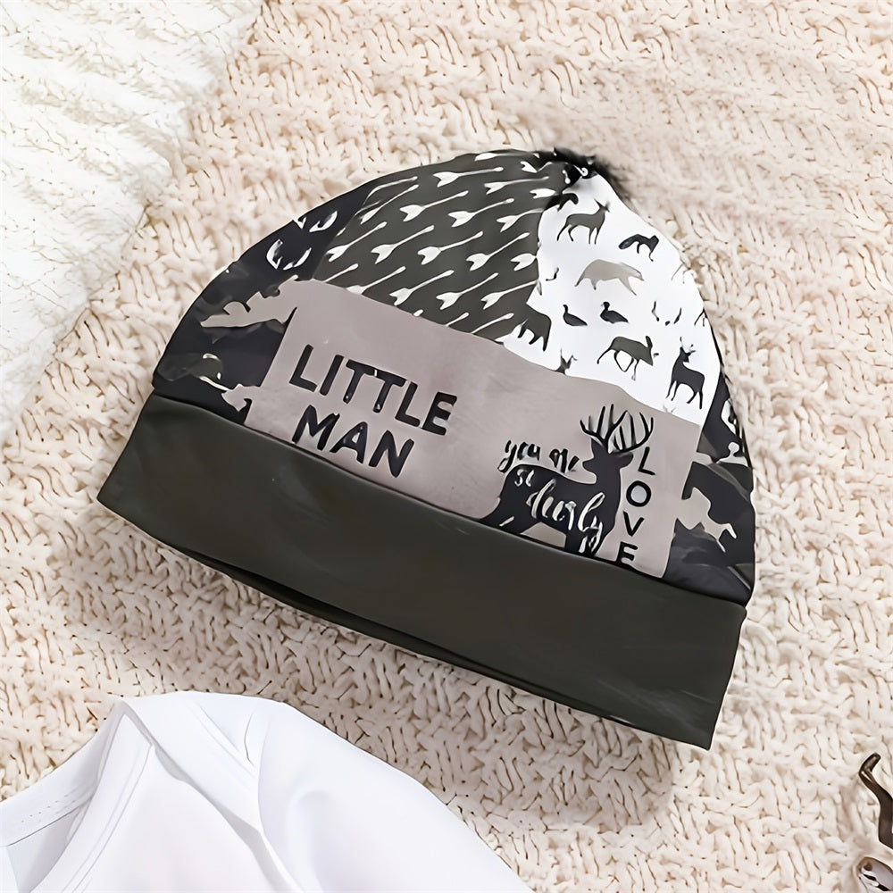 3PCS Daddy's Little Man Letter Deer Print Baby Set