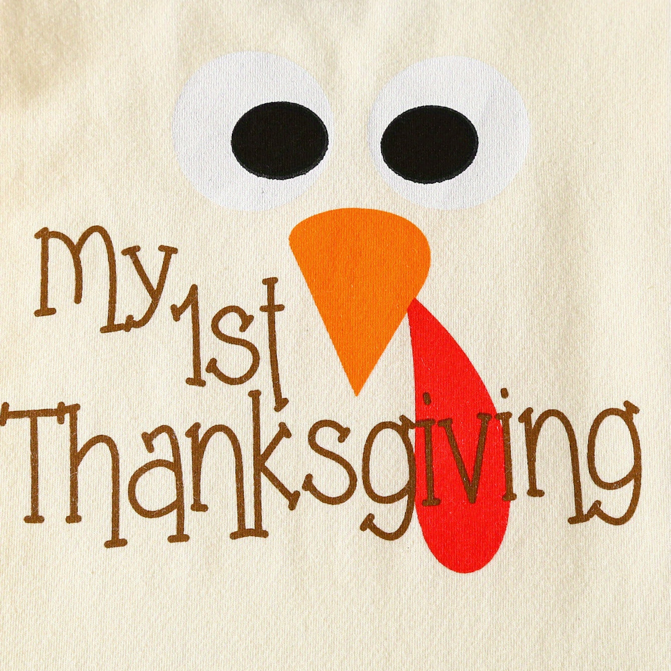 3PCS Cute My 1st Thanksgiving Letter Turkey Printed Baby Boy Set
