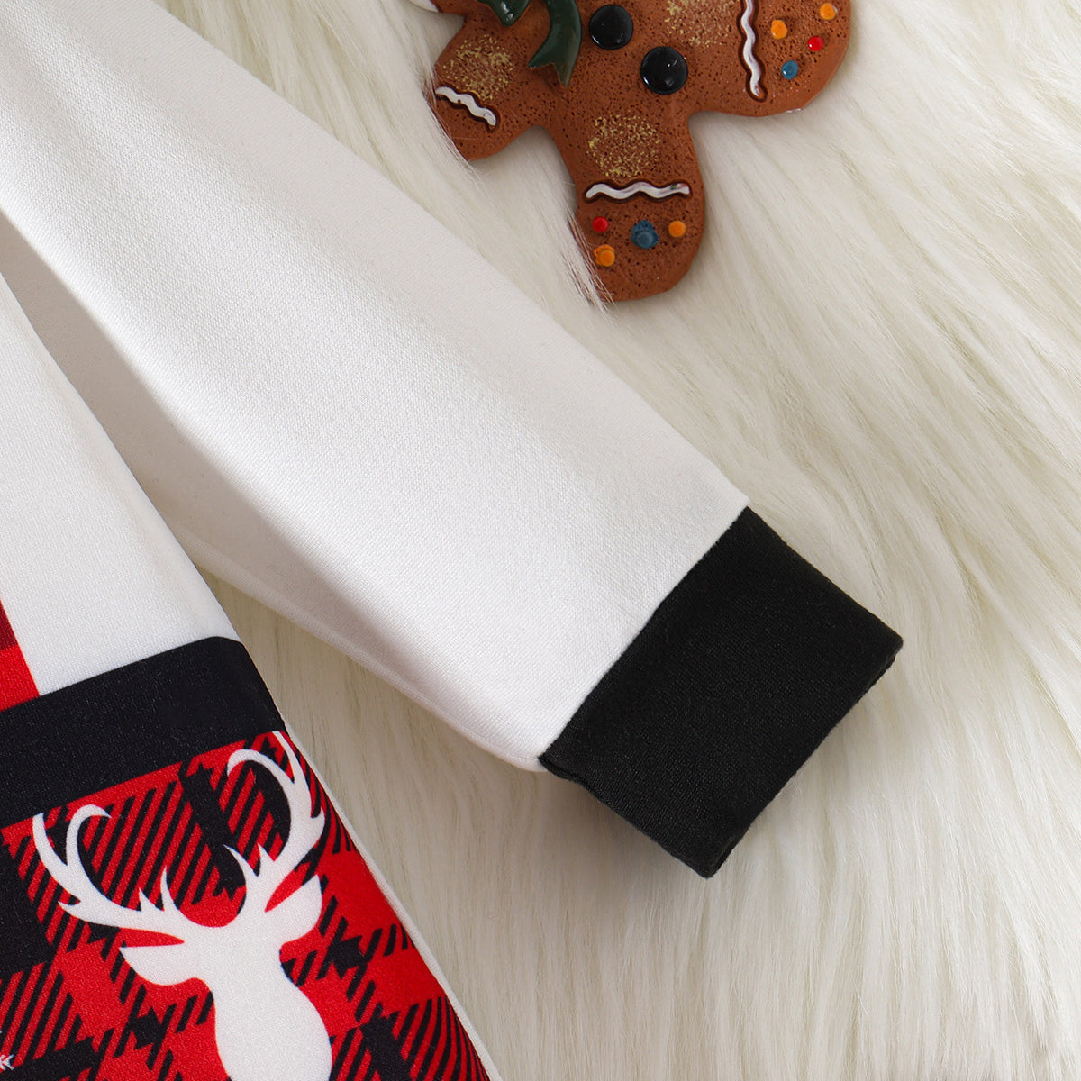 2PCS My First Christmas Letter Reindeer Plaid Print Baby Boy Jumpsuit