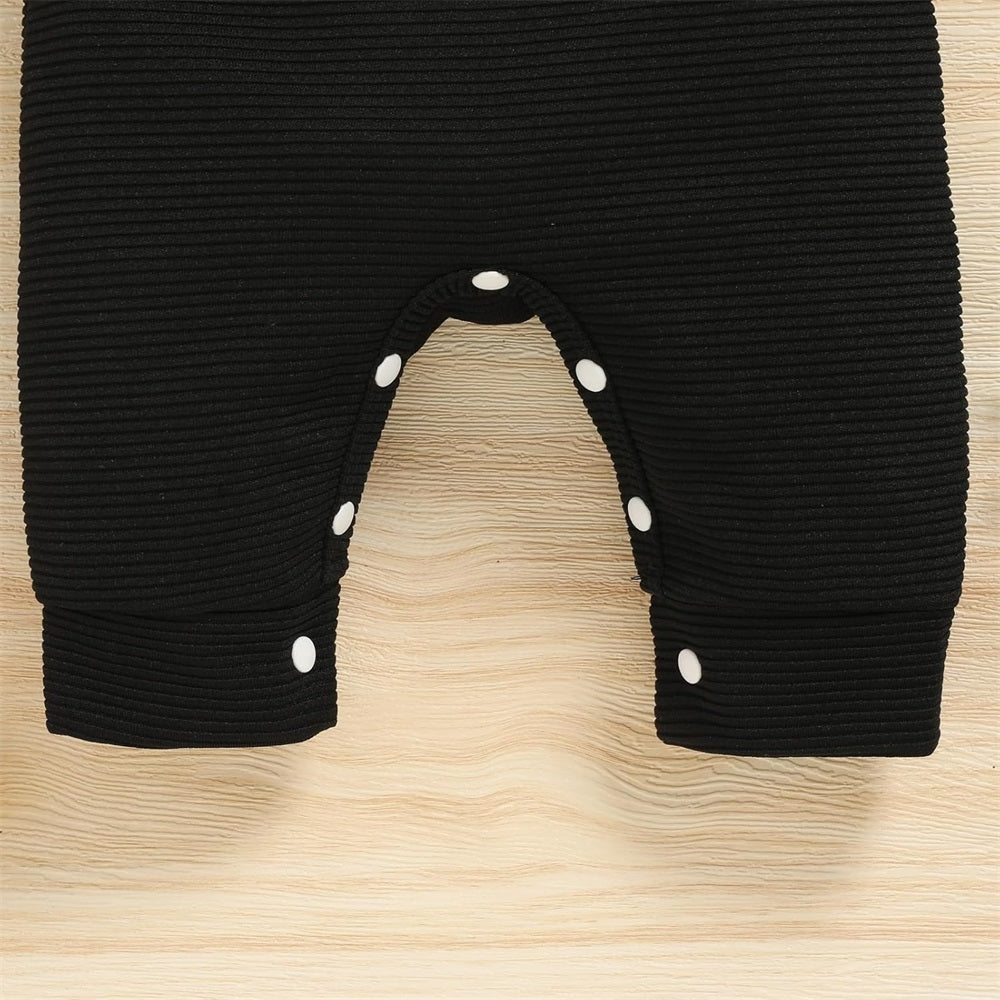 3PCS Mama's Boy Letter Embroidery Striped Baby Overalls Set