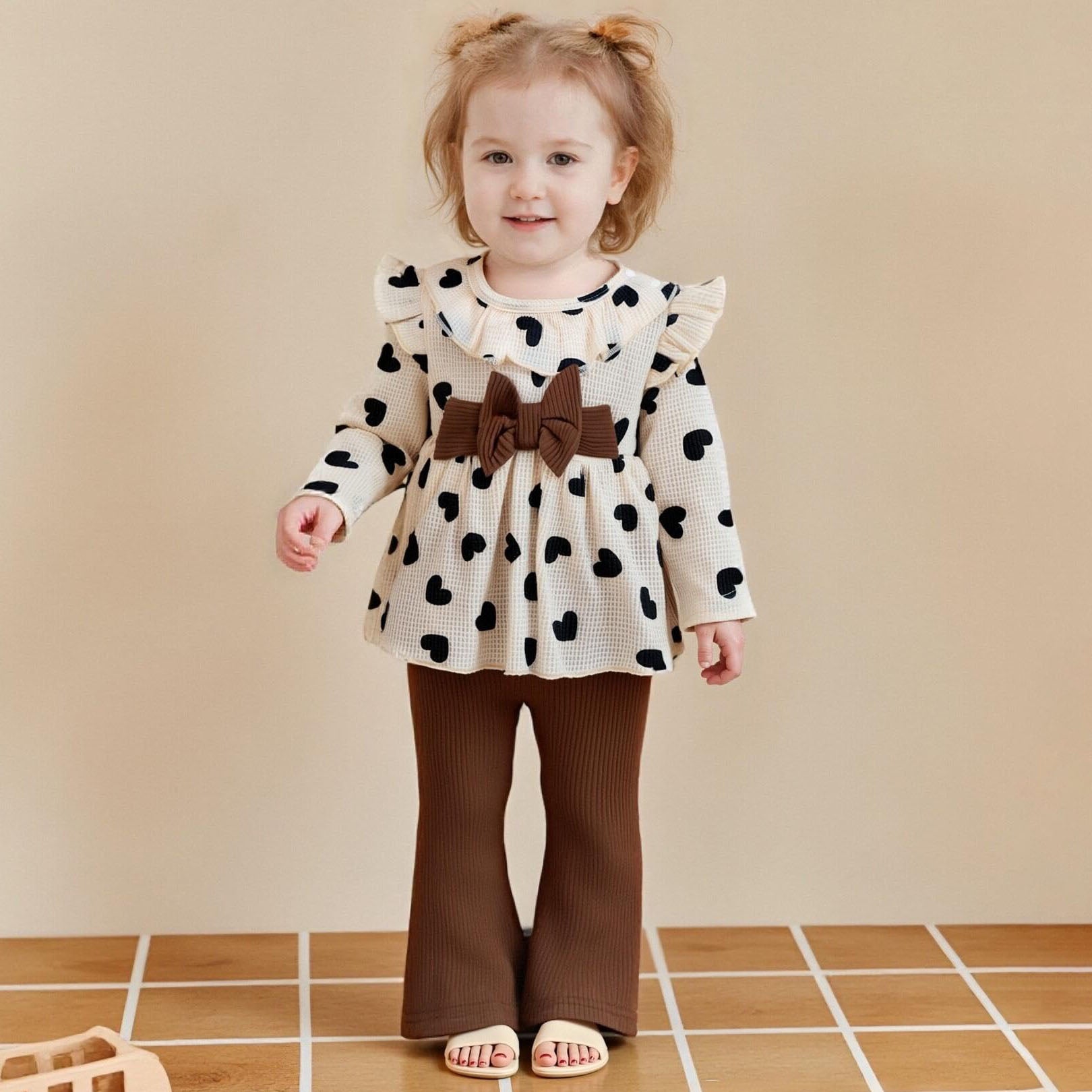 4PCS Refined Heart Printed Baby Set