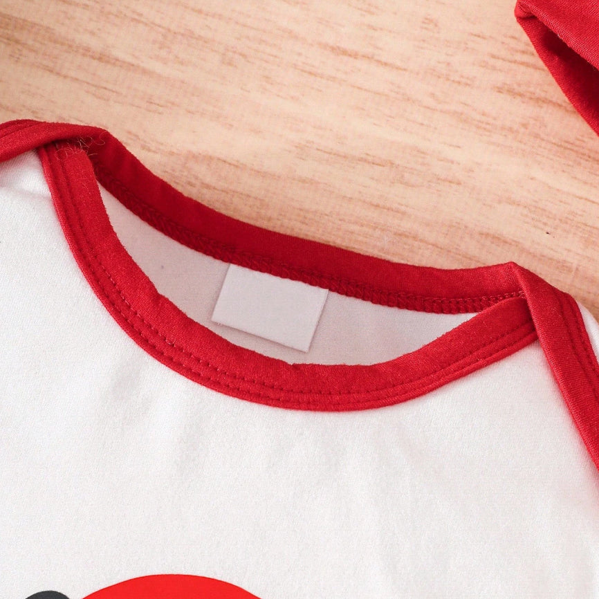 2PCS My 1st Christmas Letter Print Long Sleeve Baby Jumpsuit