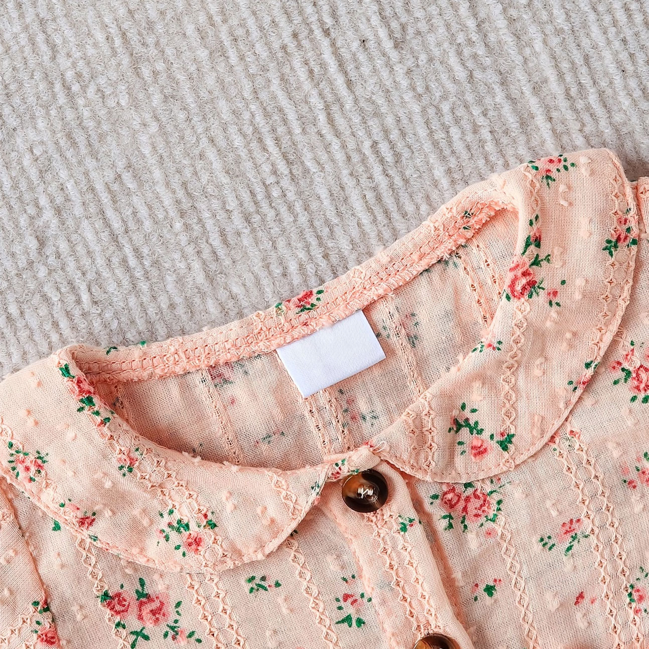 2PCS Exquisite Allover Floral Printed Long Sleeve Baby Jumpsuit