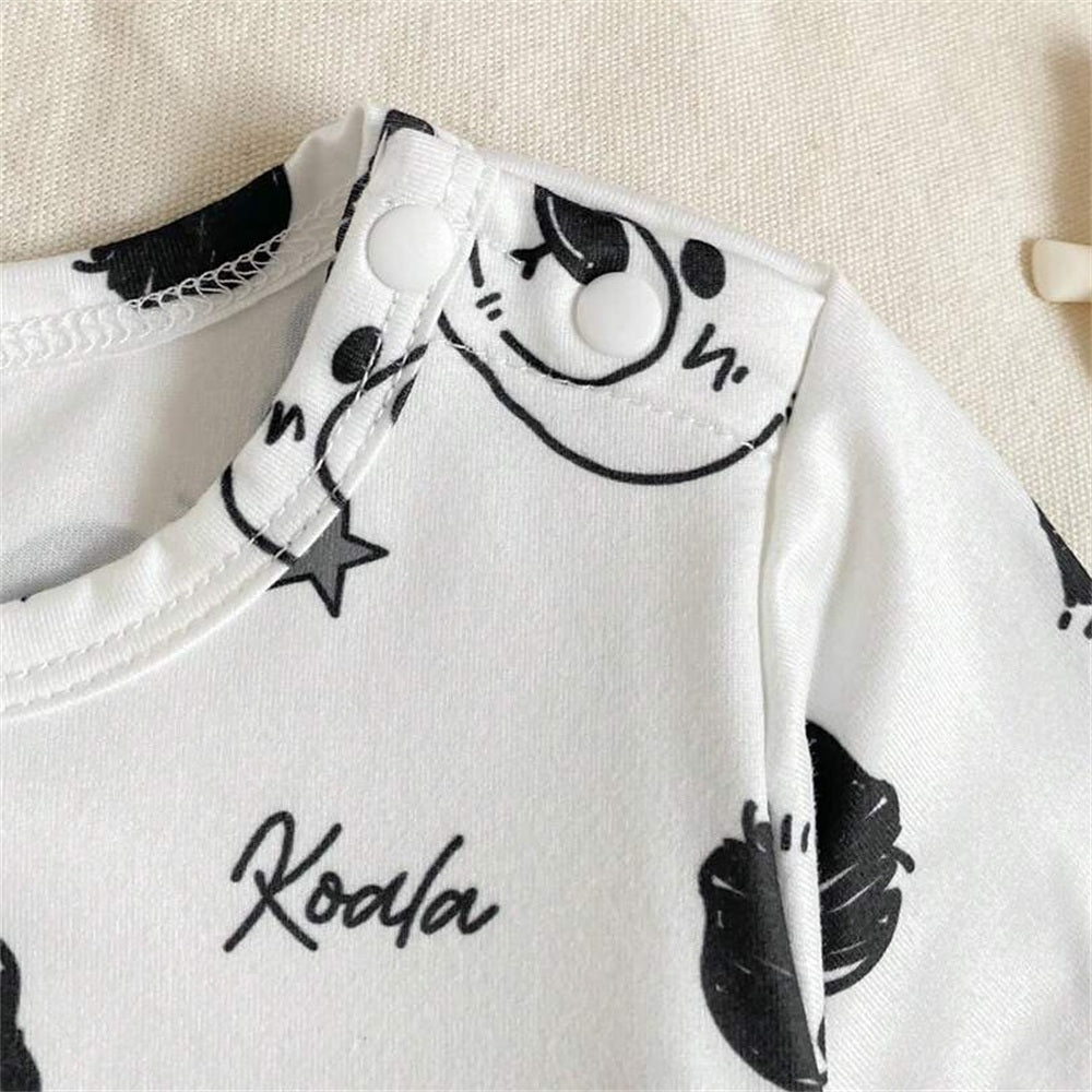 Lovely Koala Print Long Sleeve Baby Jumpsuit