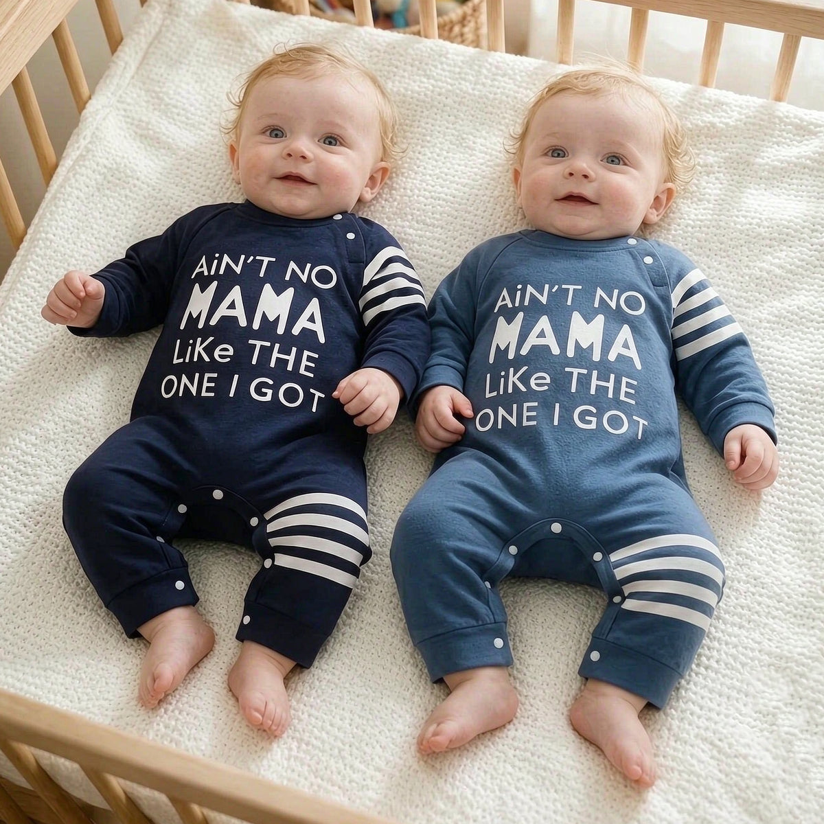2PCS Lovely Ain't No Mama Like The One I Got Letter Print Baby Jumpsuit