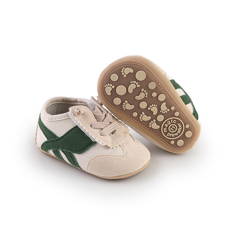 Unisex Baby Colorblock Breathable Non-Slip Soft Sole Prewalker Shoes