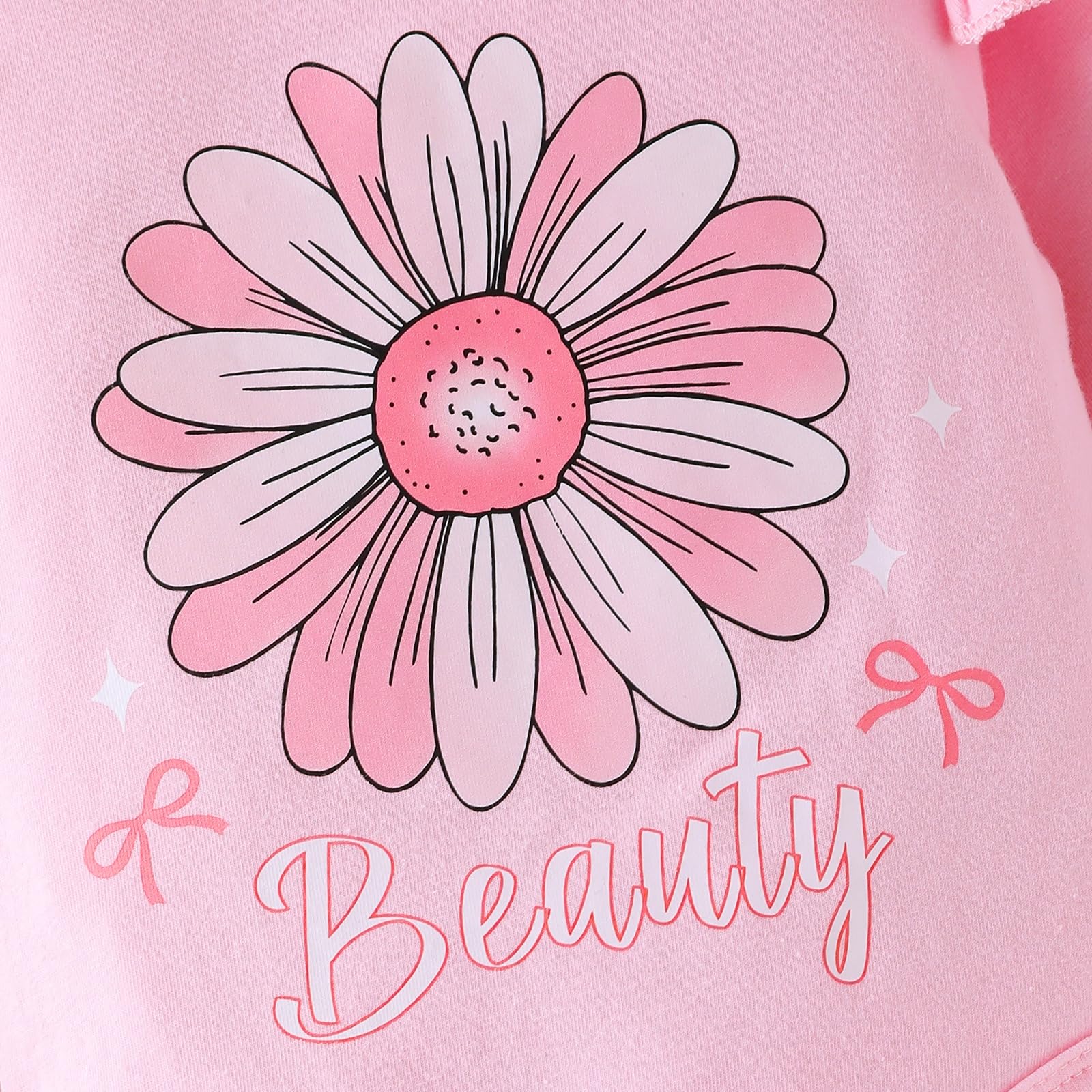 3PCS Beauty Letter Daisy Printed Long Sleeve Baby Set