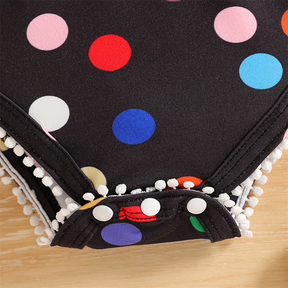 2PCS Polka Dot Printed Bow Sleeveless Baby Romper