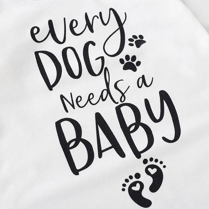 Monos para bebé con estampado de letras Puppy Paws