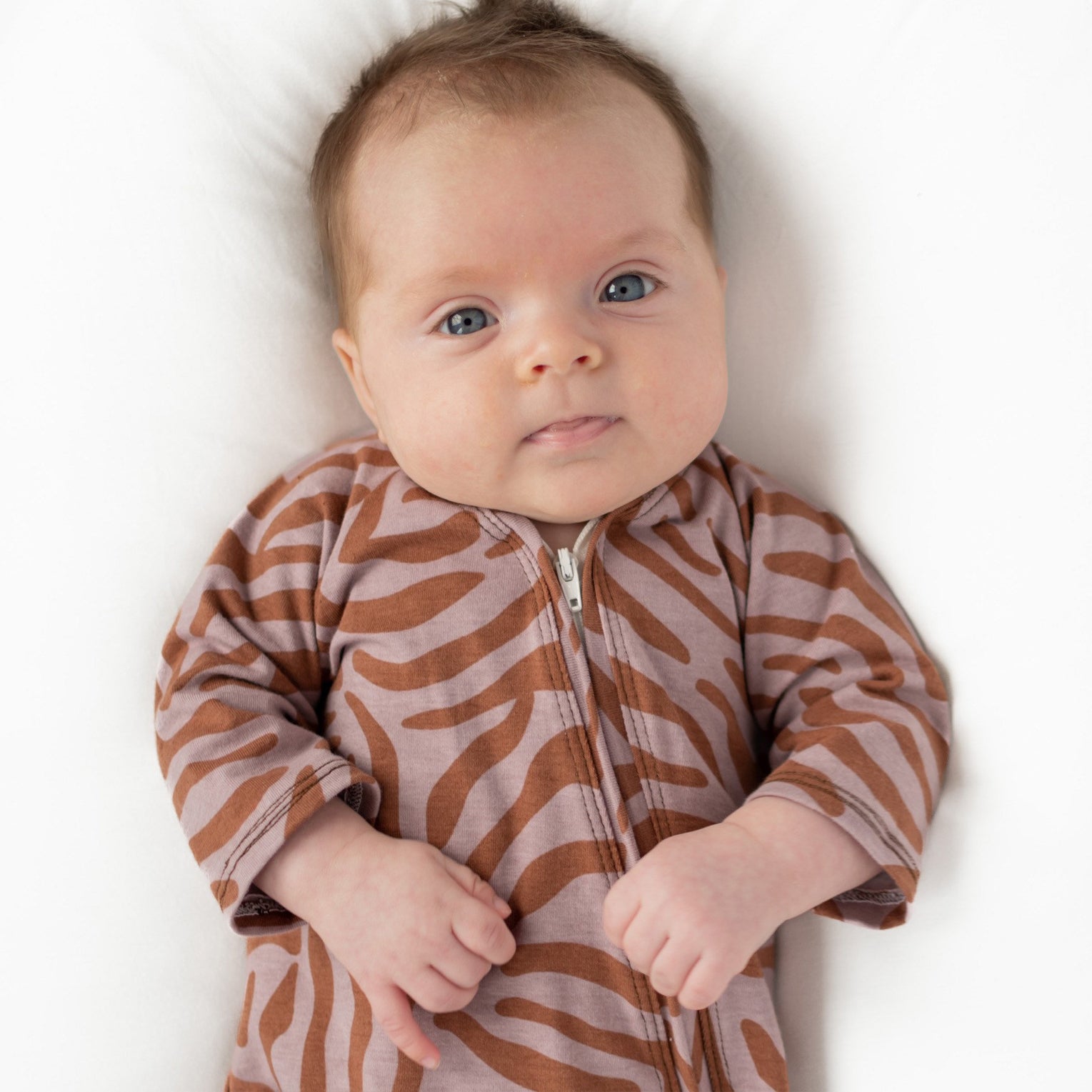 Stylish Stripe Printed Long Sleeve Zipper Baby Jumpsuit