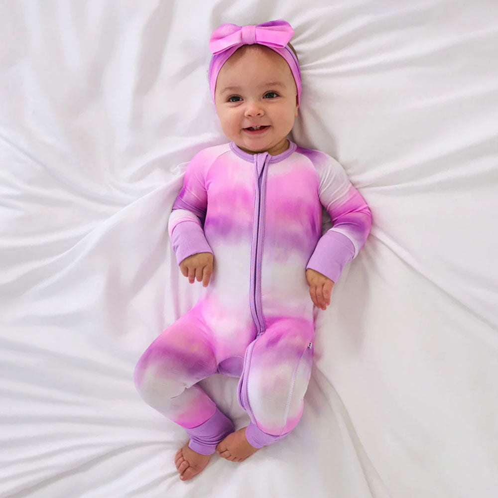 2PCS Cosmic Mist Print Long Sleeve Baby Jumpsuit