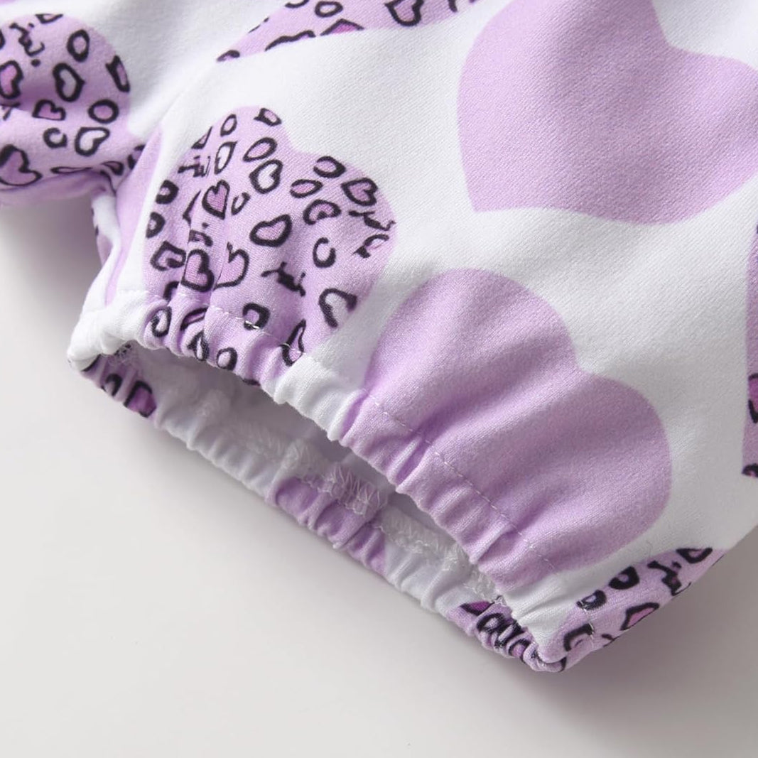 3PCS The Princess Letter Heart Printed Short Sleeve Baby Set