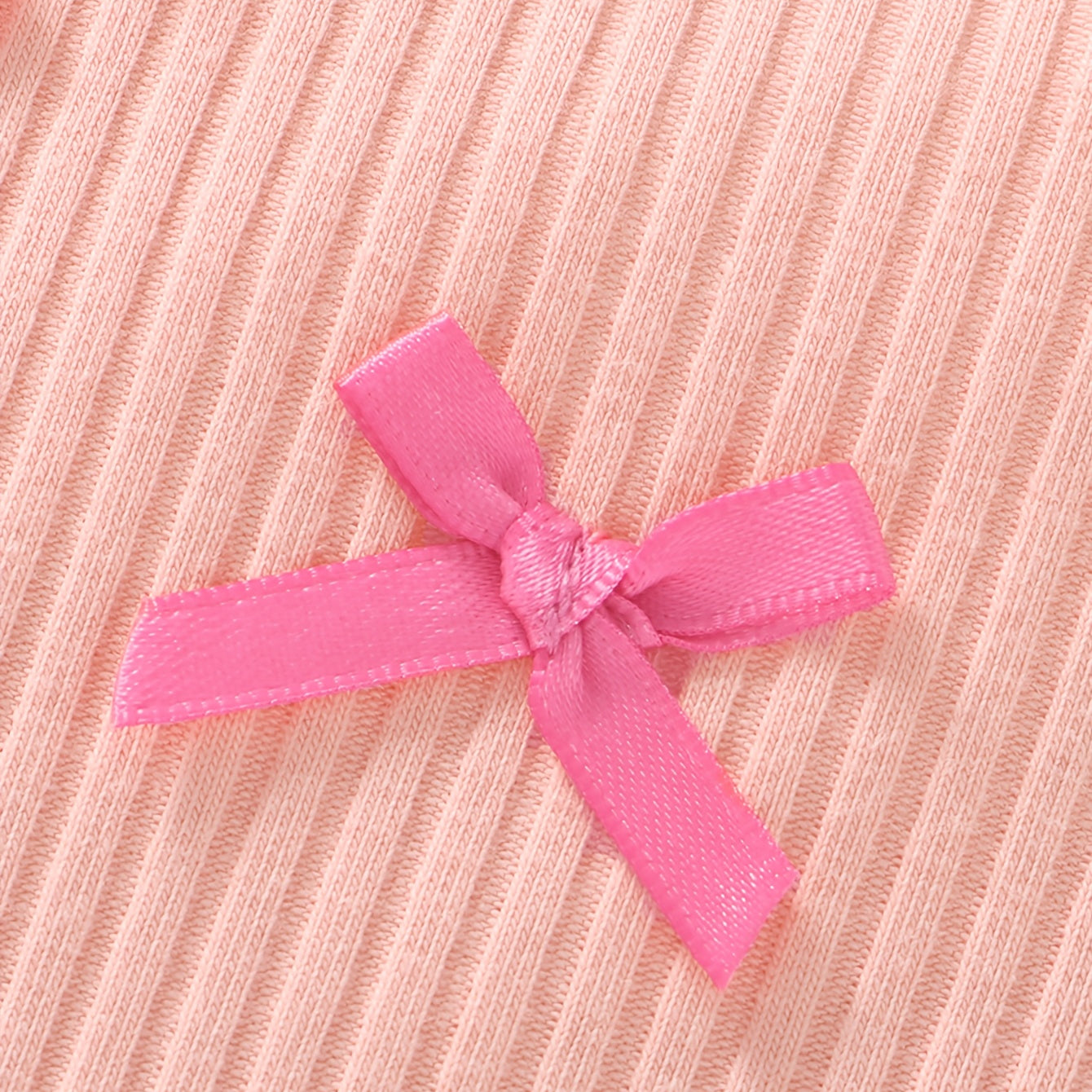 2PCS Adorable Bowknot Appliqué Solid Color Baby Dress