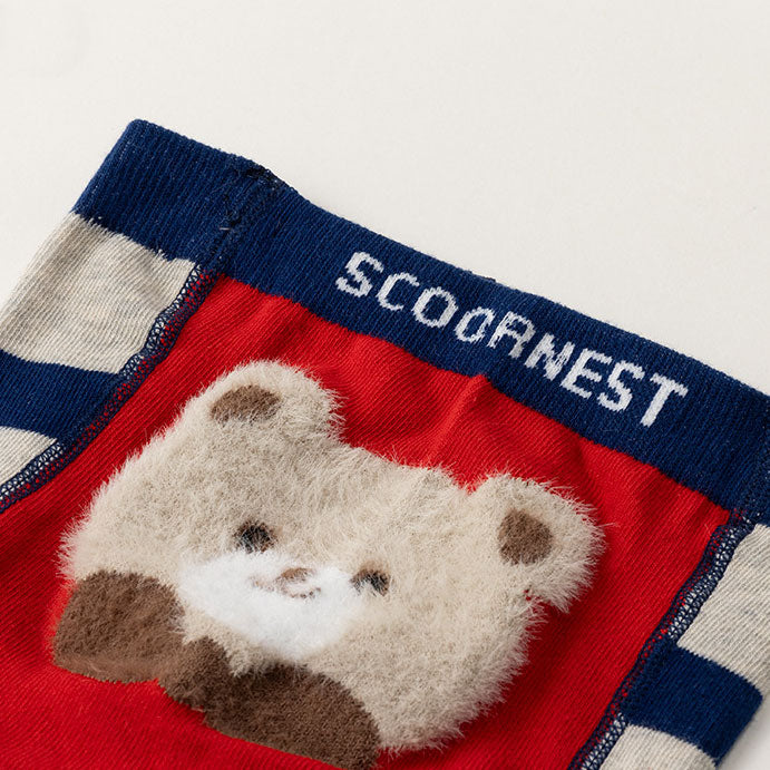 Soft Striped Cute Animal Applique Baby Suspender Tights