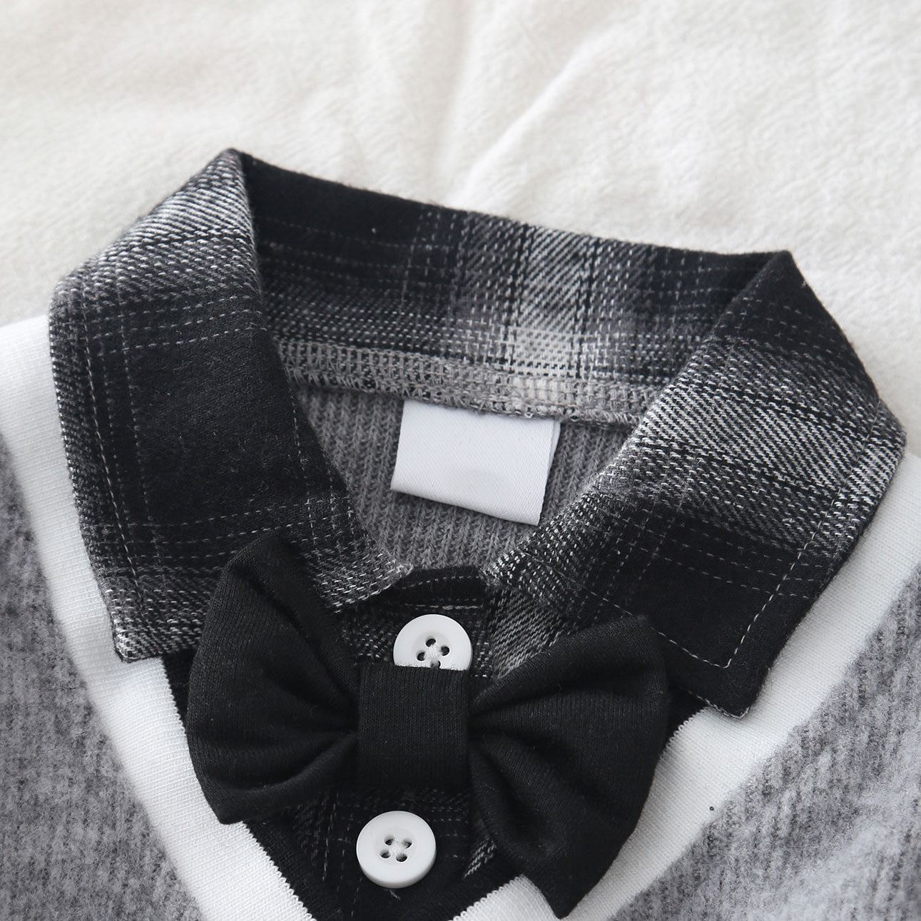 2PCS Little Boy Letter Plaid Printed Long Sleeve Baby Boy Set