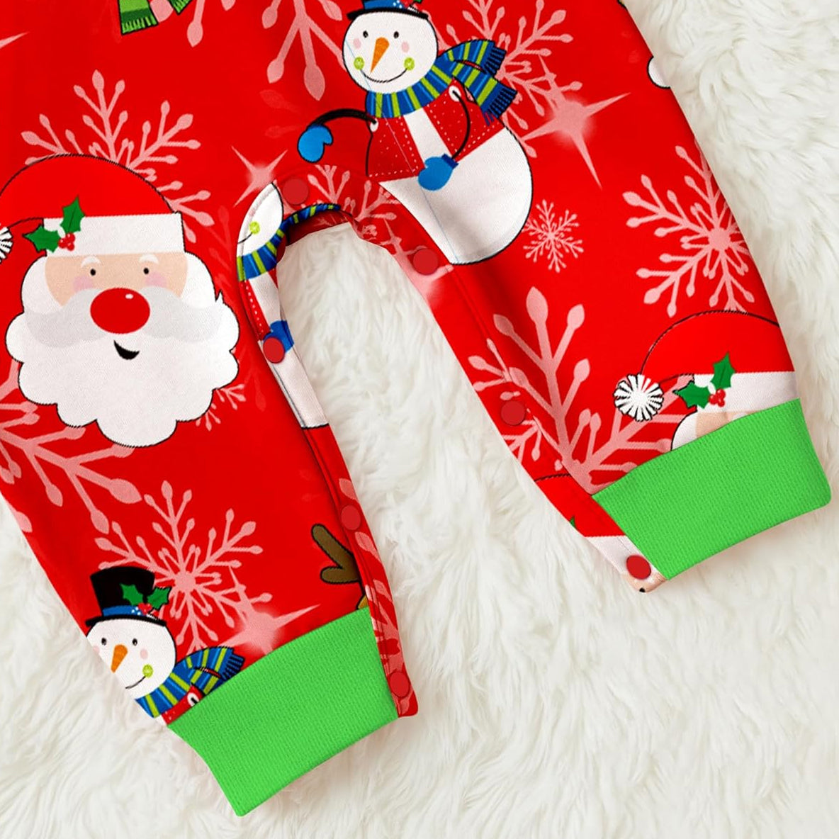 2PCS Christmas Santa Claus Elk Printed Baby Jumpsuit