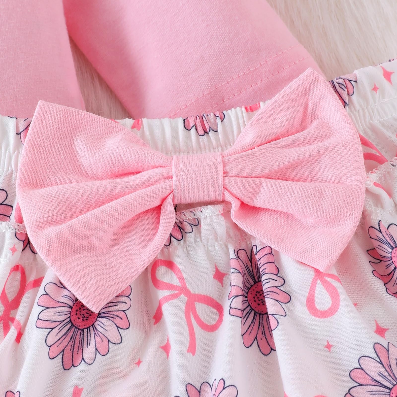3PCS Beauty Letter Daisy Printed Long Sleeve Baby Set