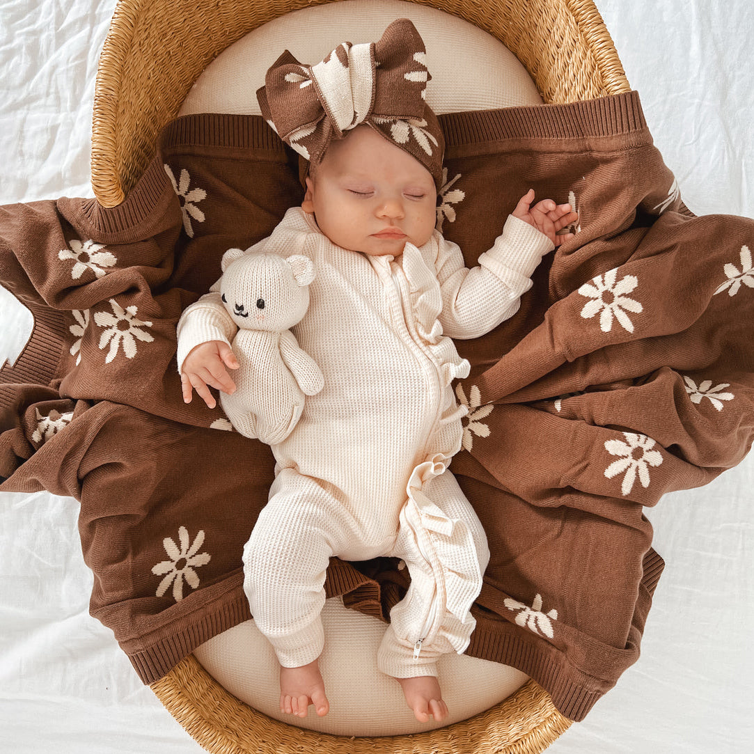 2PCS Waffle Solid Color Zipper Baby Jumpsuit