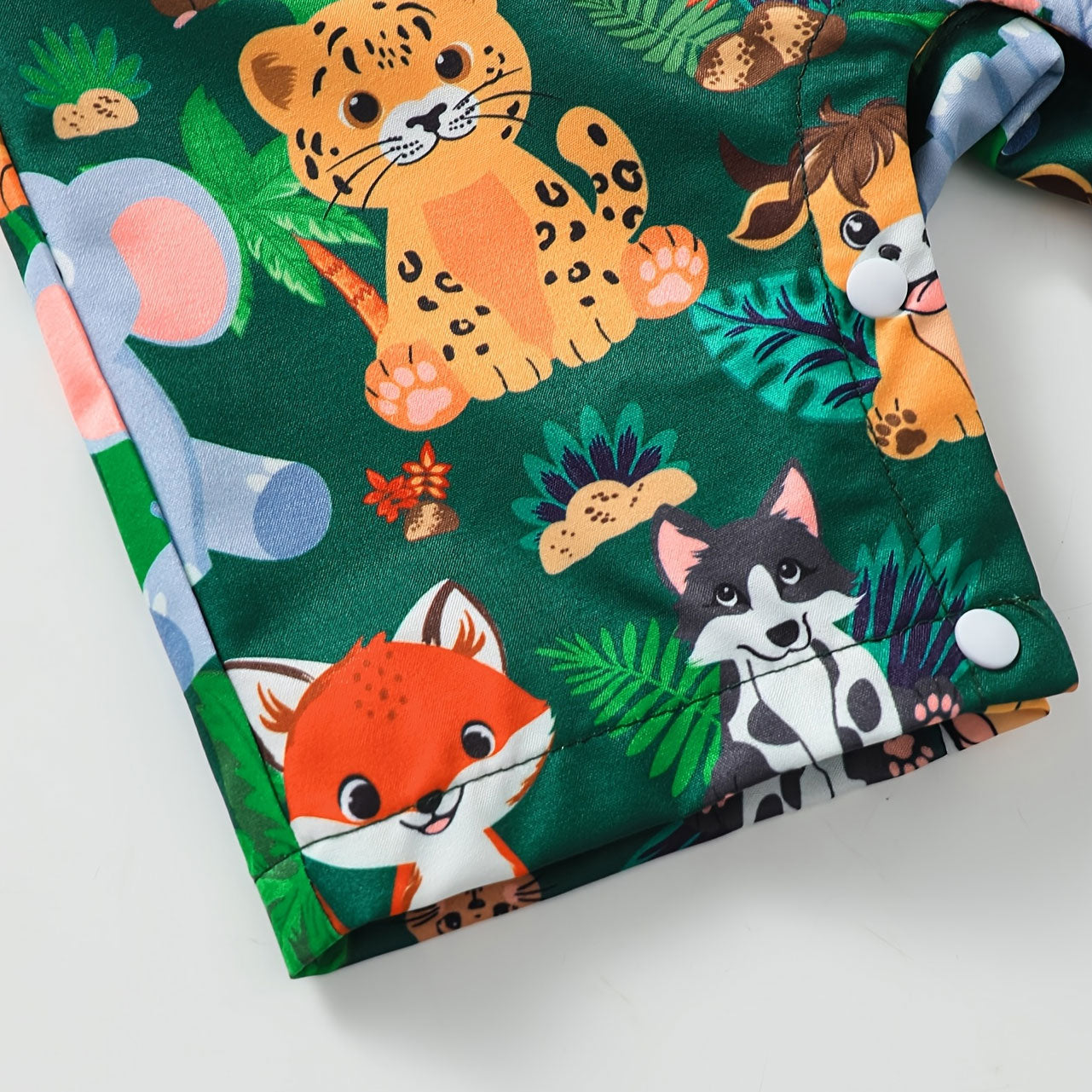 2PCS Lovely Tropical Rainforest Animal Print Baby Suspender Pants
