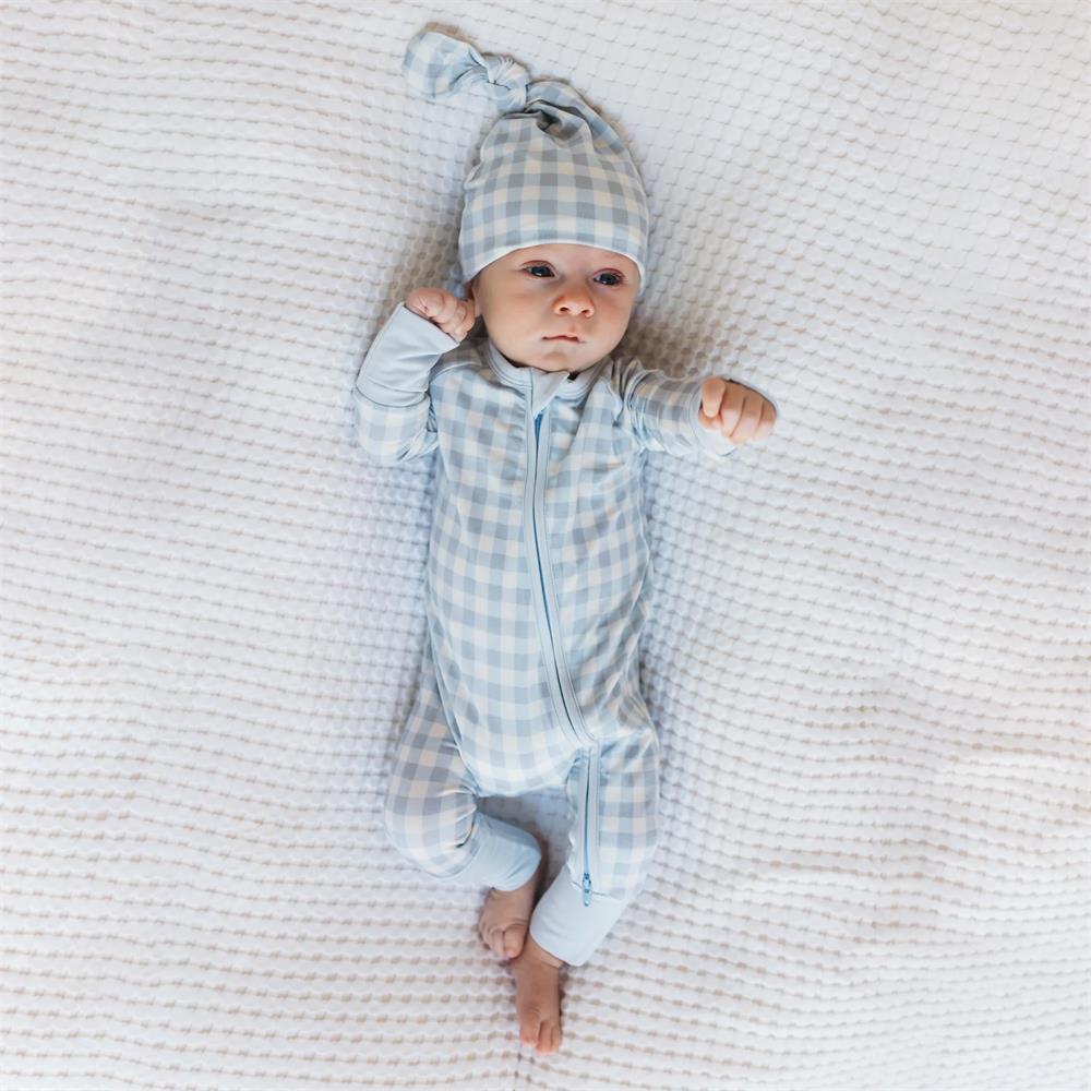 Comfy Plaid Print Long Sleeve Zipper Baby Jumpsuit