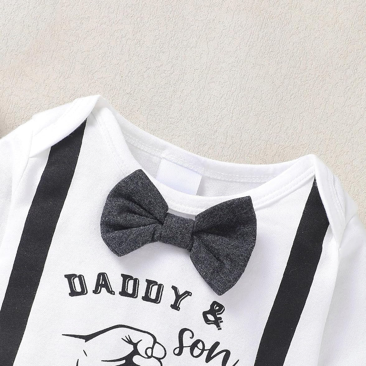 3PCS Stylish Daddy and Son Best Friend for Life Letter Printed Baby Set
