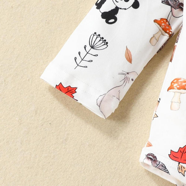 3PCS Heart Animal Printed Baby Skirt Set